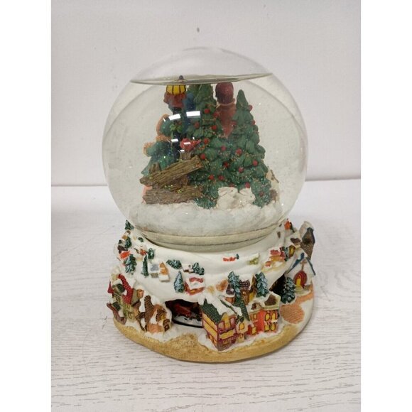 Vintage Nativity Musical Water Globe Rotating Base We Wish You A Merry Christmas - Picture 10 of 14